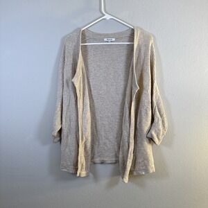 Madewell The Signature Cardigan Sweater Womens XXS Beige Open Knit Button Front